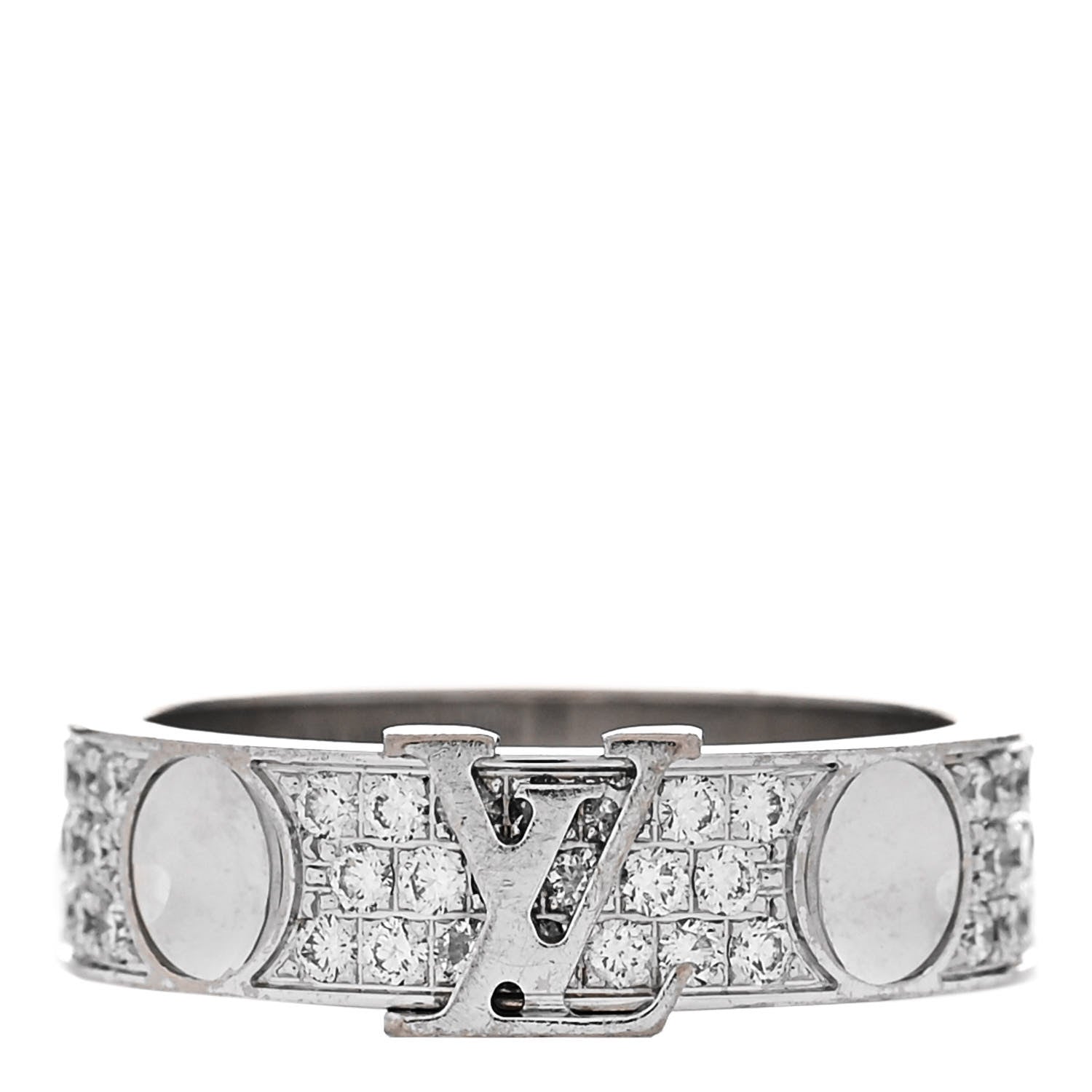 Louis Vuitton 18K White Gold Diamond Empreinte Pave Ring 50 5.25 1 of 5