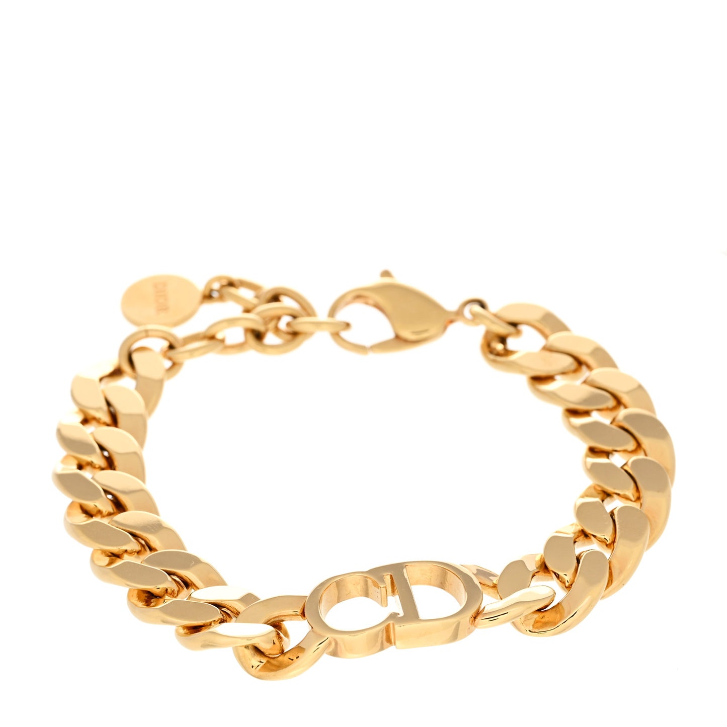 Brass CD Icon Chain Bracelet Gold