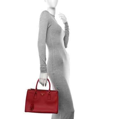 Prada Saffiano Lux Small Galleria Double Zip Tote Fuoco 2 of 16