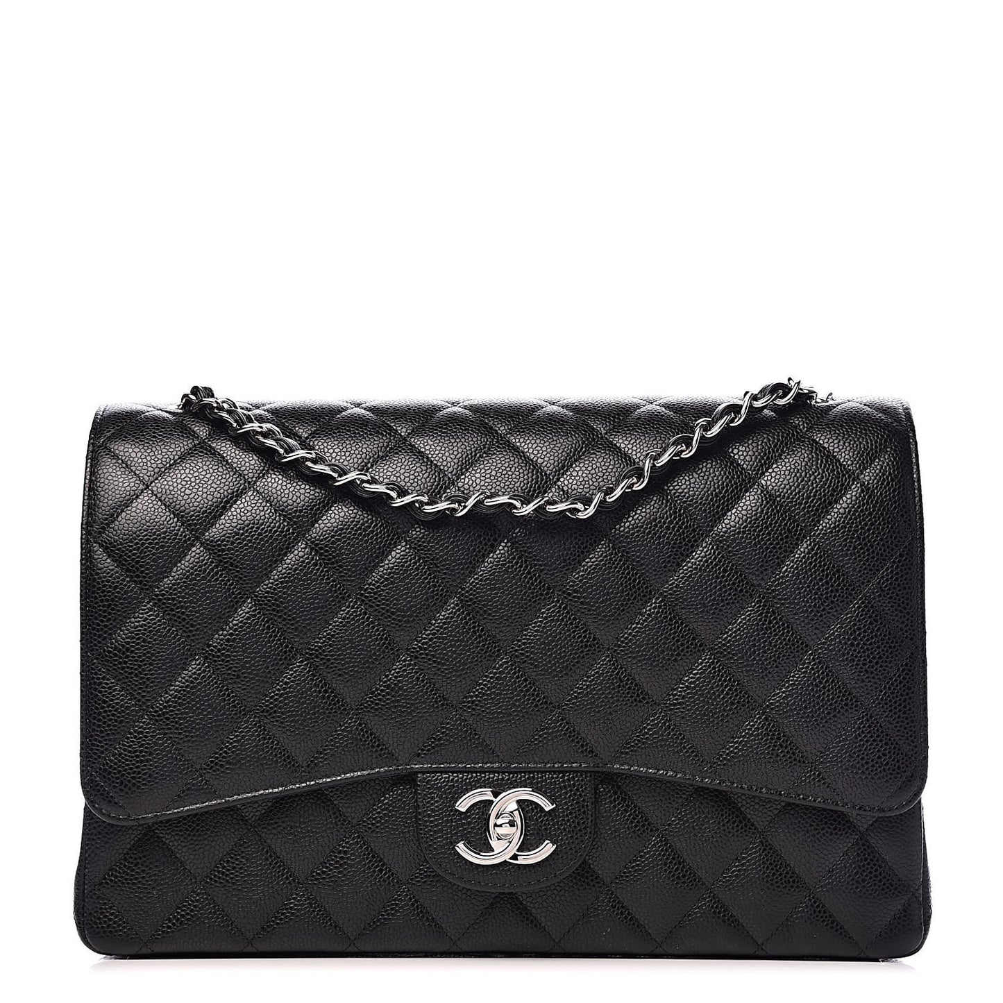 Caviar Quilted Maxi Double Flap Black