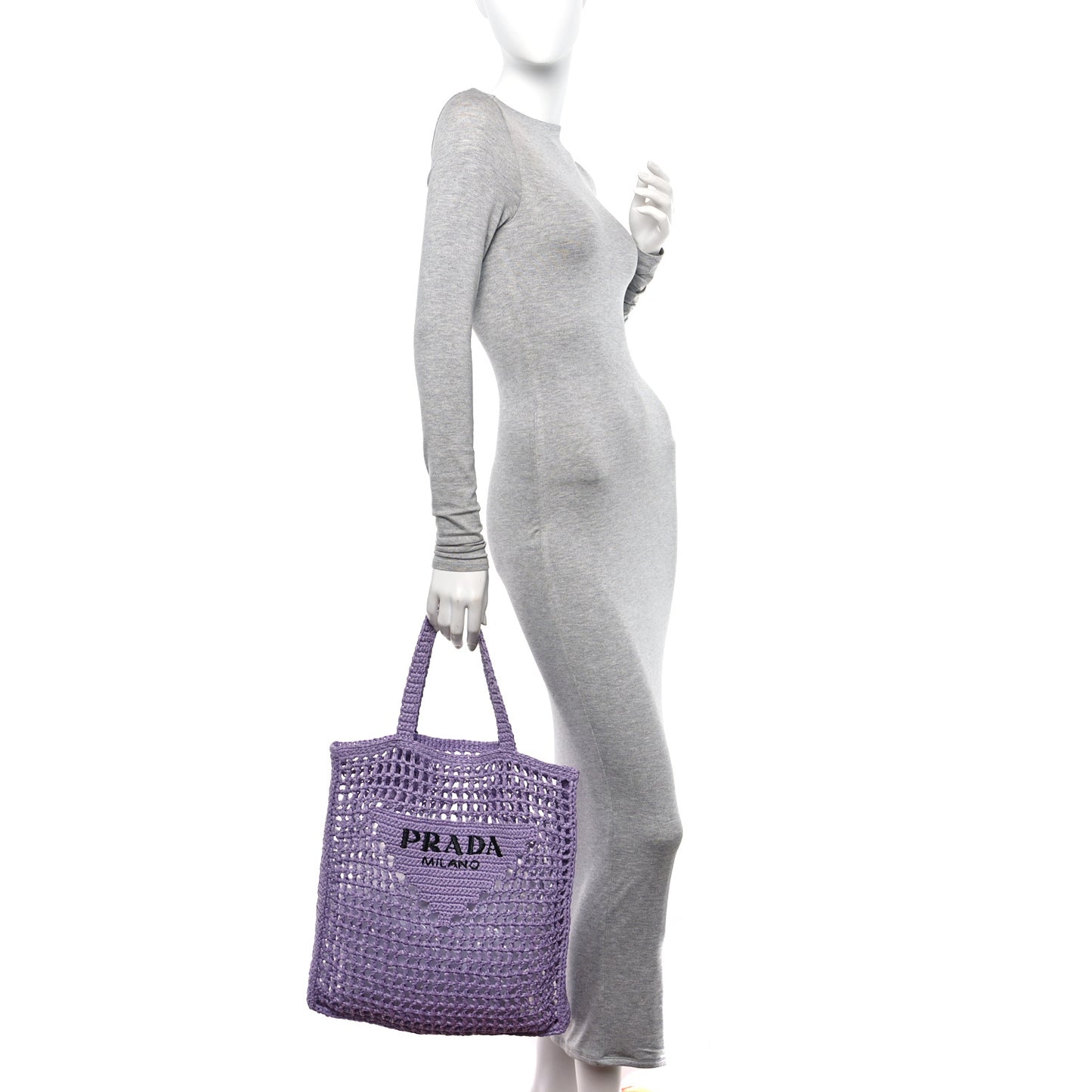 Yarn Raffia Effect Crochet Logo Embroidered Tote Bag Lilium