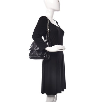 Saint Laurent Crinkled Calfskin Matelasse Monogram Medium Niki Chain Satchel Black 2 of 9