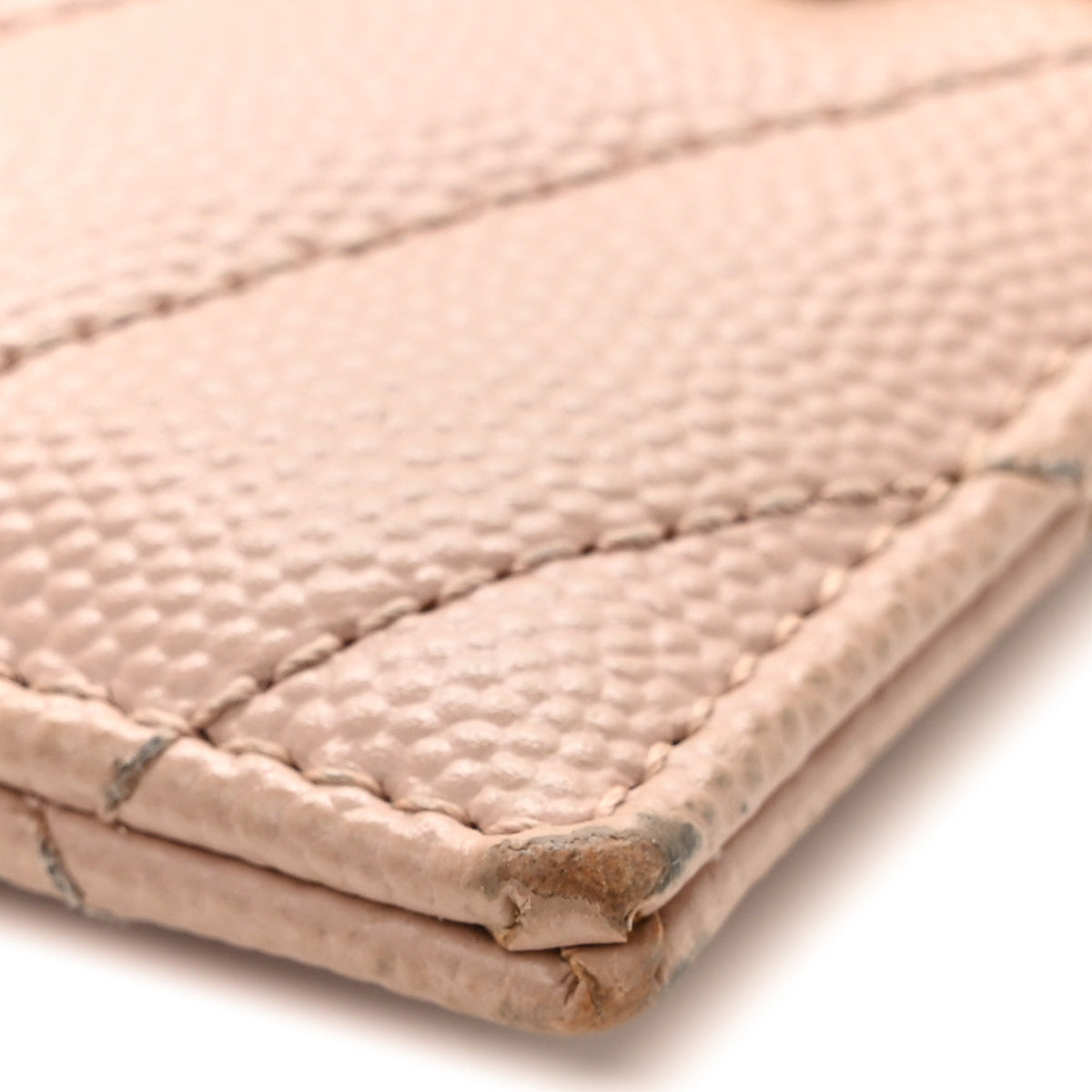 Saint Laurent Grain De Poudre Matelasse Chevron Monogram Credit Card Case Pale Pink 8 of 11