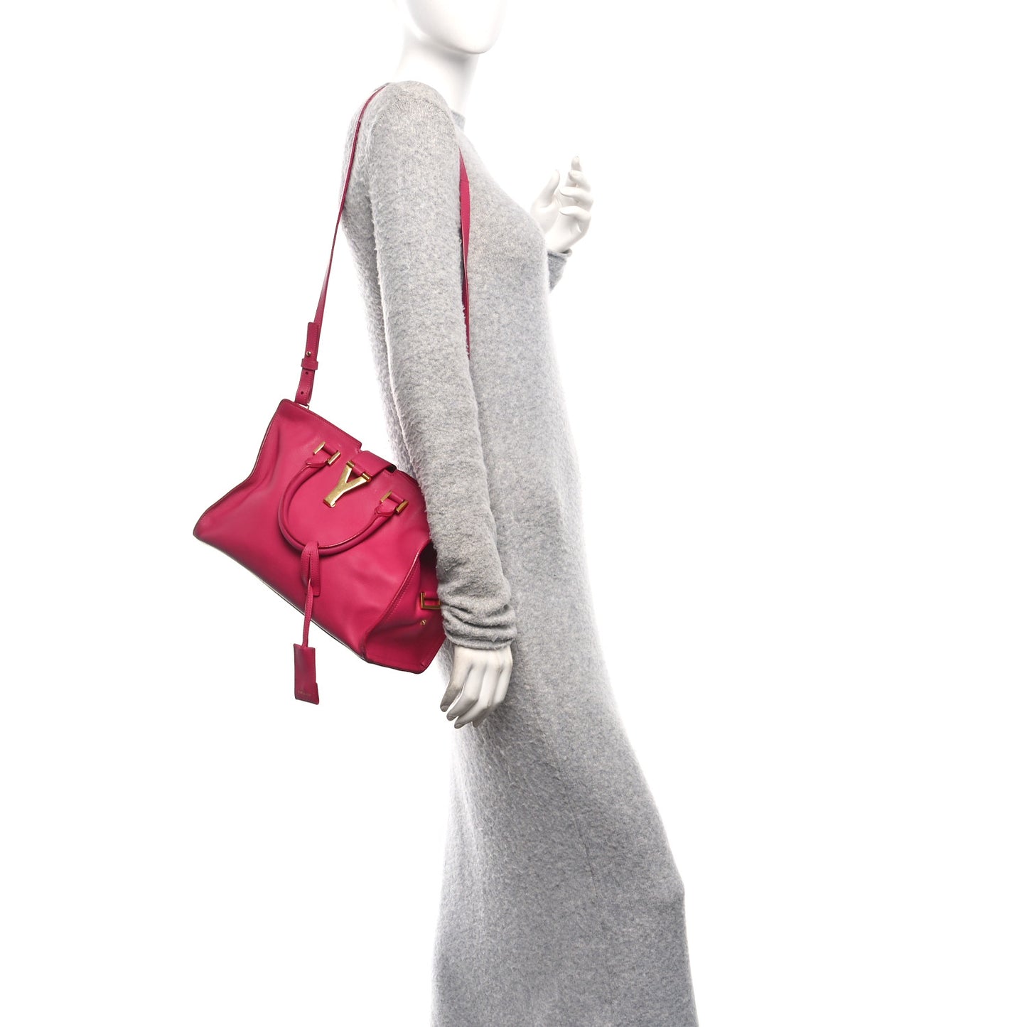 Calfskin Small Classic Y Cabas Fuchsia