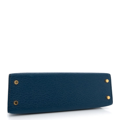 Hermes Chevre Mysore Mini Kelly Sellier 20 Bleu Saphir 4 of 14