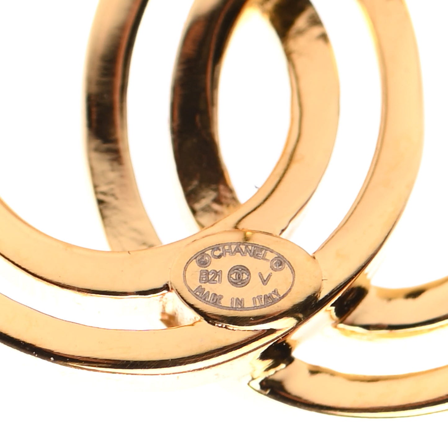 Metal Obazine CC Earrings Gold