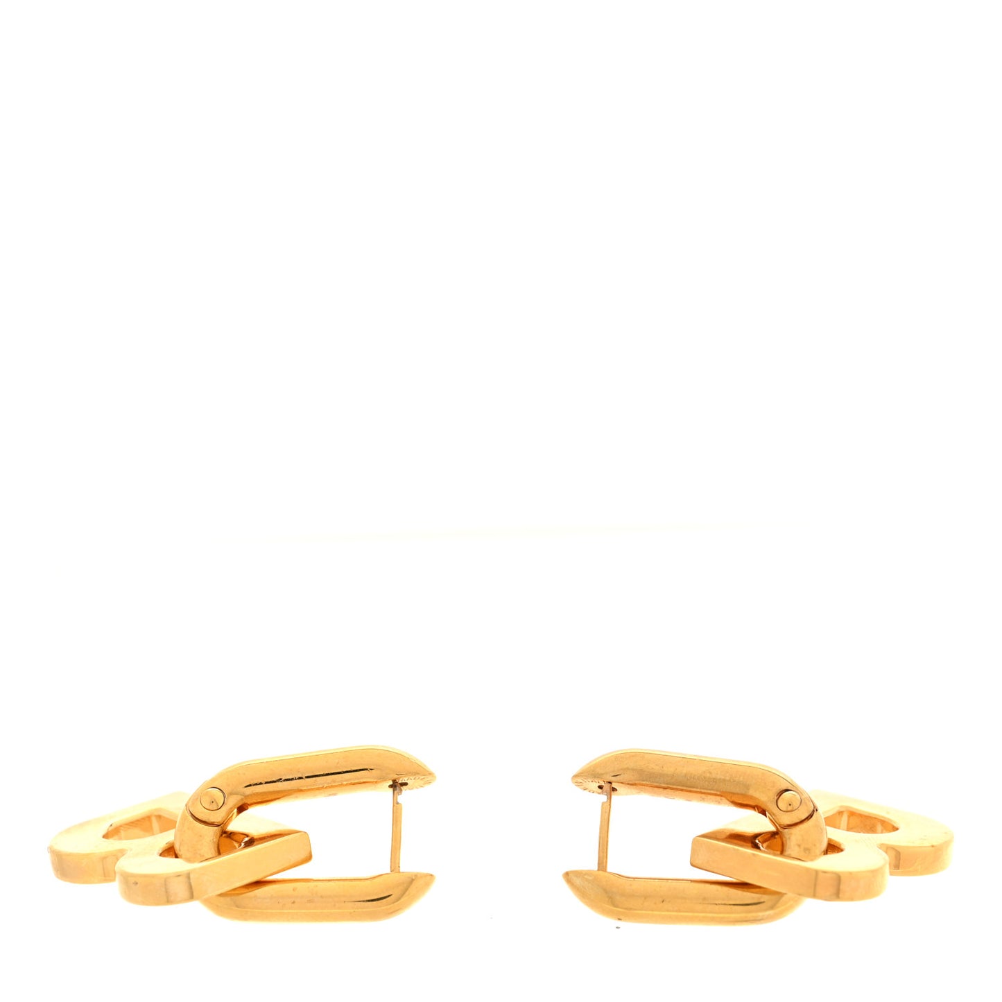 Metal B Chain Drop Earrings XS Gold