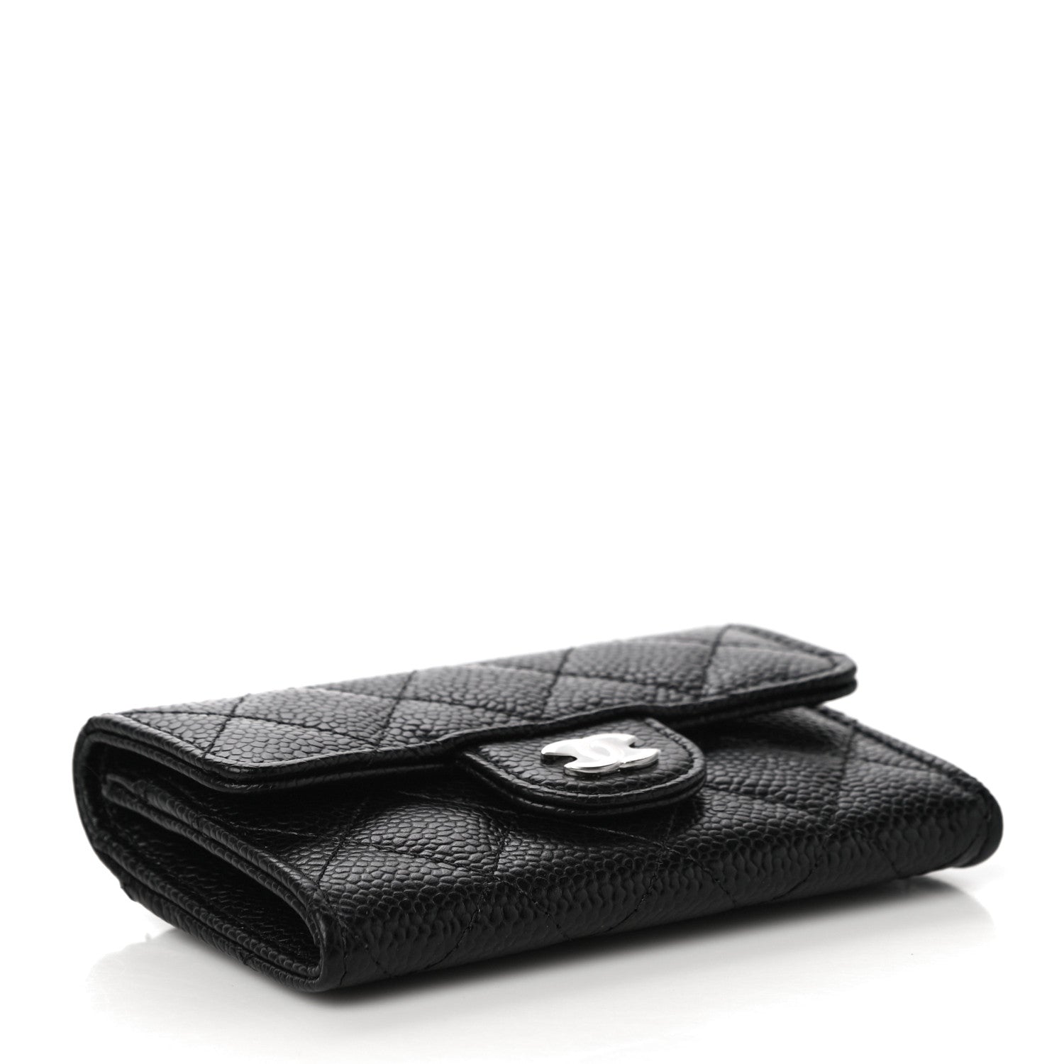 Chanel Caviar Quilted Flap Card Holder Wallet Black 4 of 12