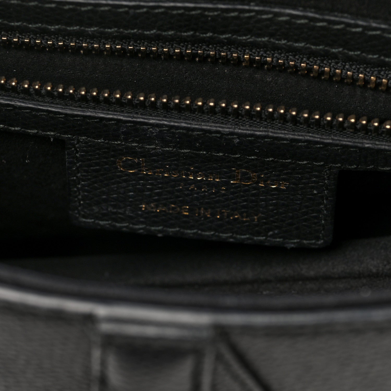 Christian Dior Grained Calfskin Saddle Bag Black 6 of 9