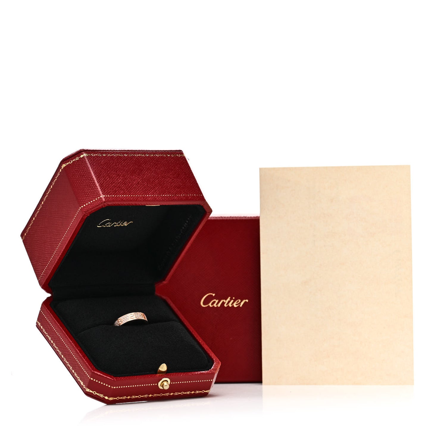 18K Pink Gold Diamond 4mm LOVE Wedding Paved Band Ring 47 4