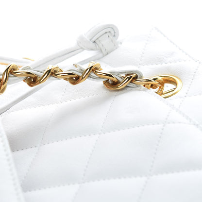 Chanel Lambskin Quilted Shoulder Bag White 20 of 27