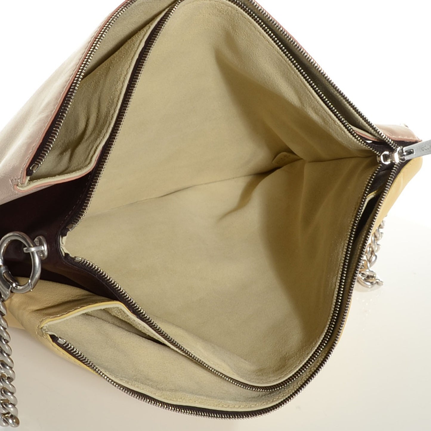 Lambskin Soft Trio Zipped Bag Vanilla