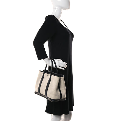 Hermes Twill H Negonda Garden Party 30 TPM Tote Ecru Black 2 of 10