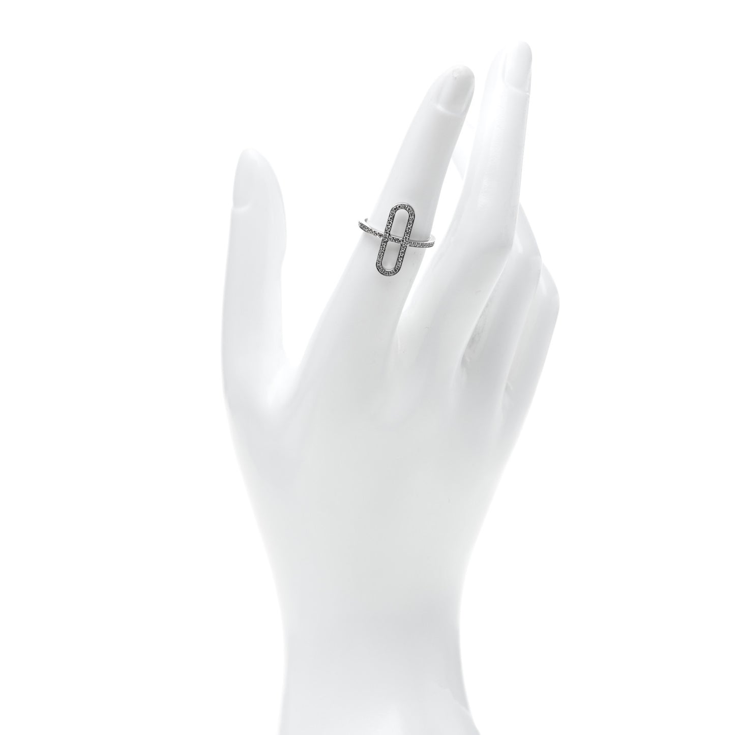 18K White Gold Diamond Ever Chaine d'Ancre Ring 53 6.25