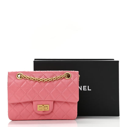 Chanel Aged Calfskin Quilted 2.55 Reissue Mini Flap Pink 12 of 12