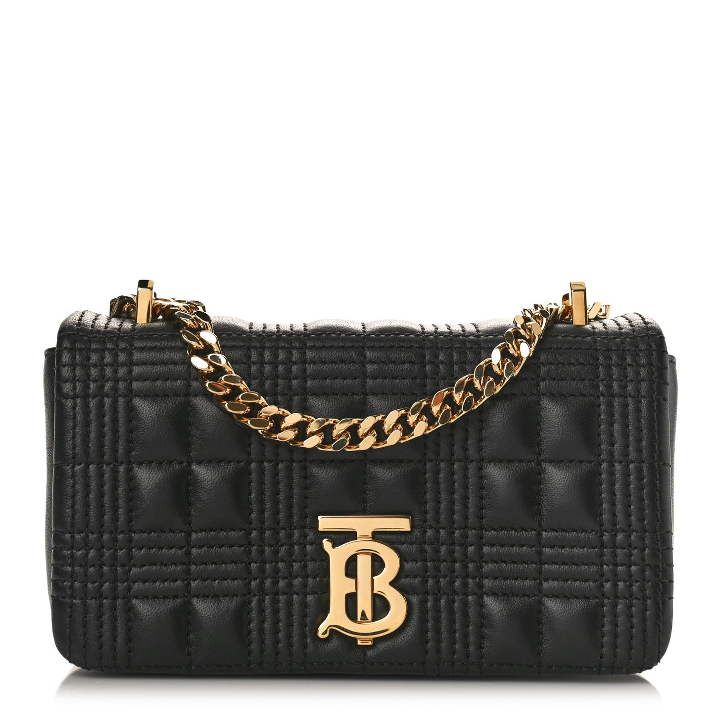 Grainy Calfskin Quilted Mini Lola Bag Black