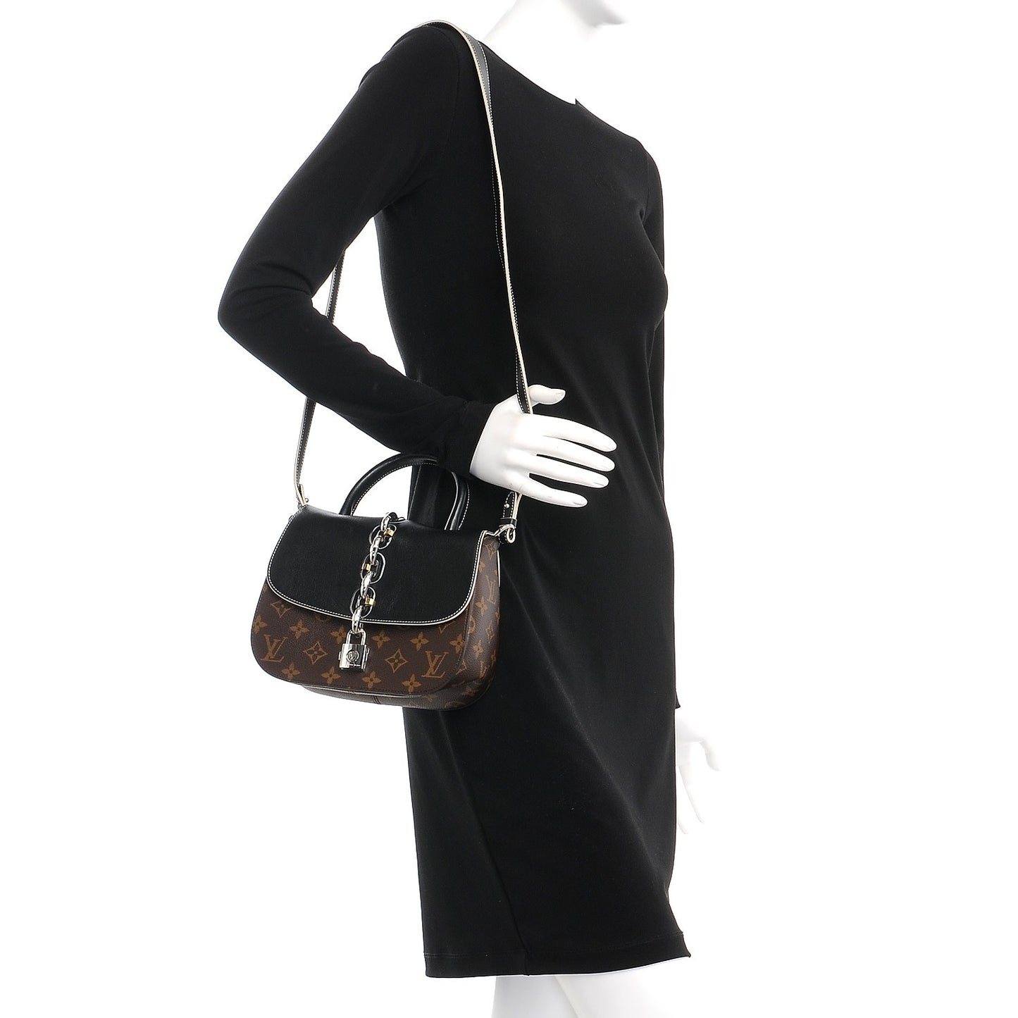 Calfskin Monogram Chain It Bag PM Black