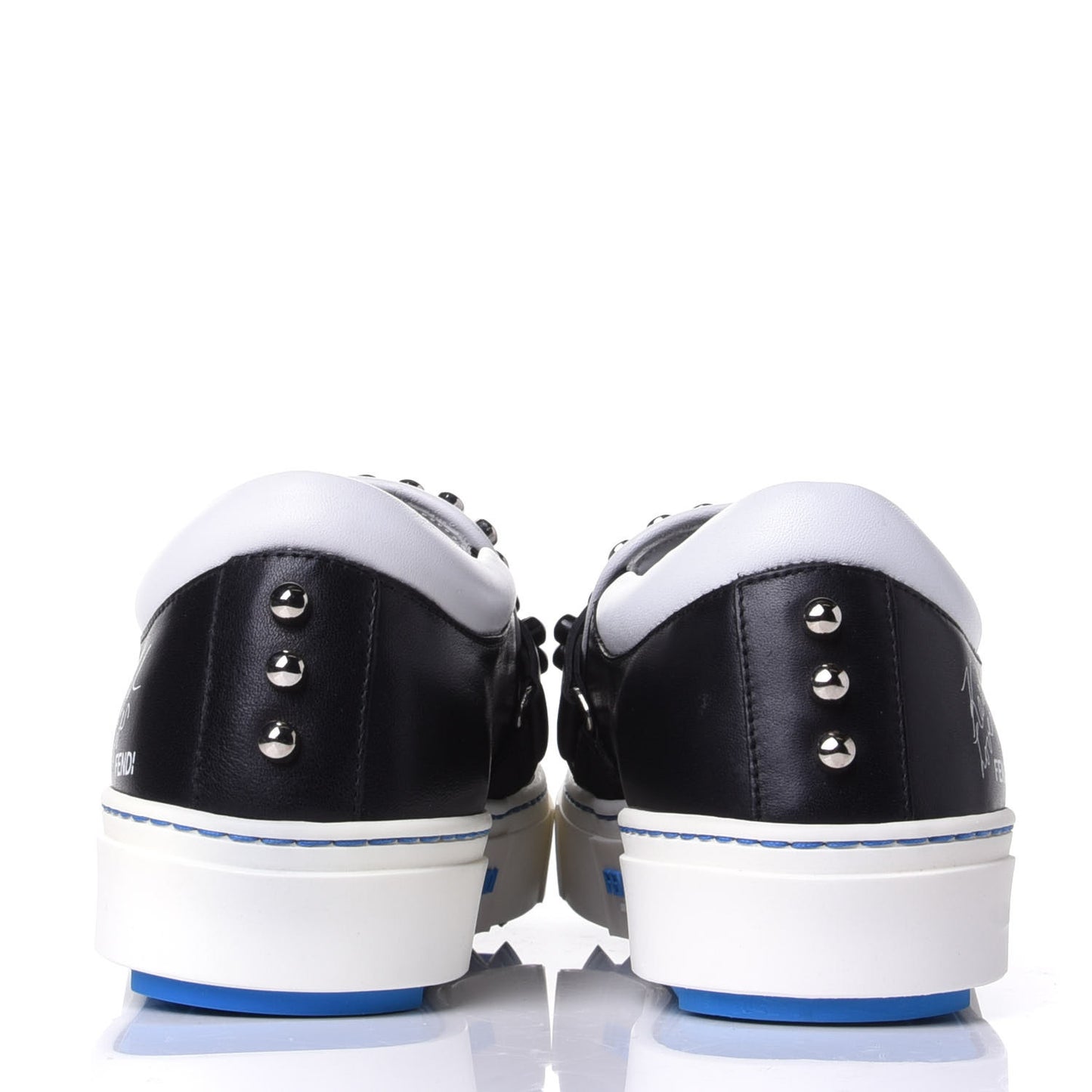 Calfskin Studded Karlito Slip On Sneaker 36 Black