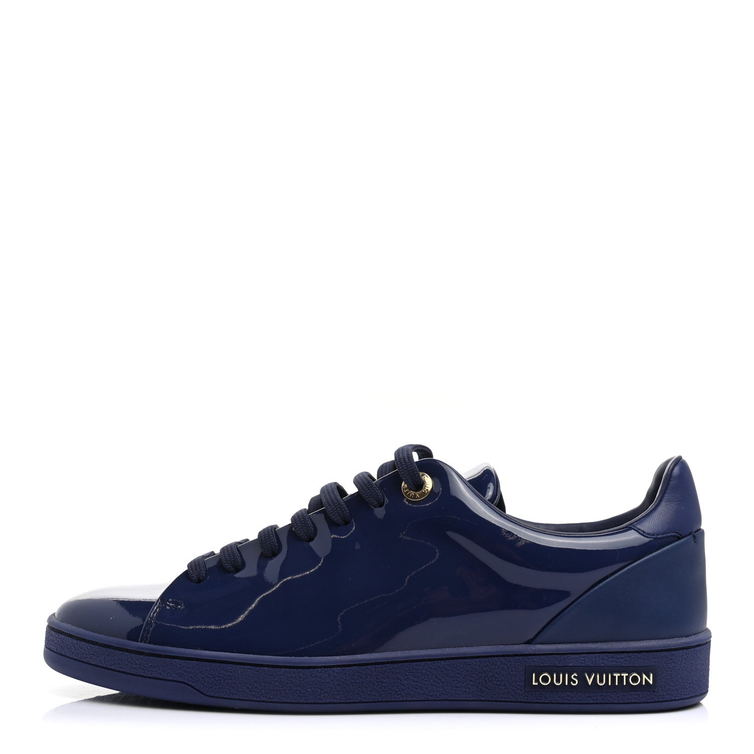 Louis Vuitton Patent Calfskin Frontrow Sneakers 38.5 Blue Nuit 1 of 8