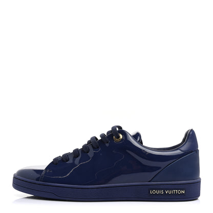 Louis Vuitton Patent Calfskin Frontrow Sneakers 38.5 Blue Nuit 1 of 8