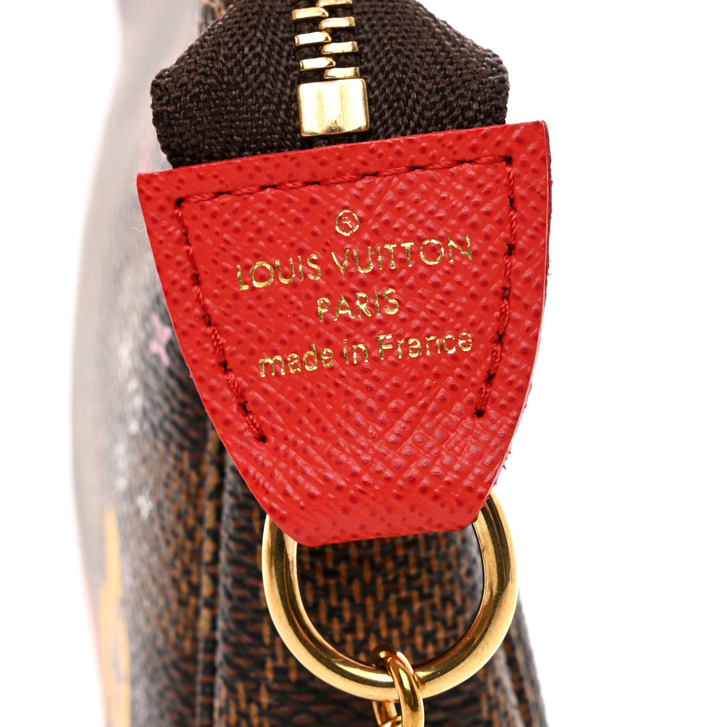 Damier Ebene 2019 Christmas Animation Mini Pochette Accessories Red