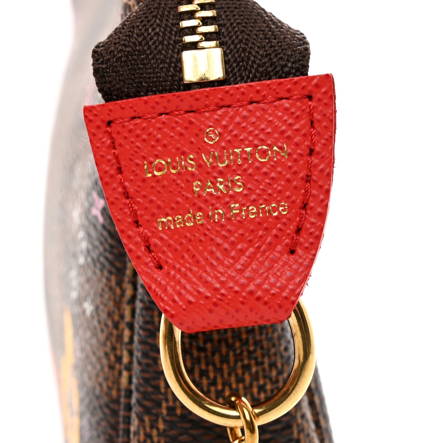 Louis Vuitton Damier Ebene 2019 Christmas Animation Mini Pochette Accessories Red 6 of 7