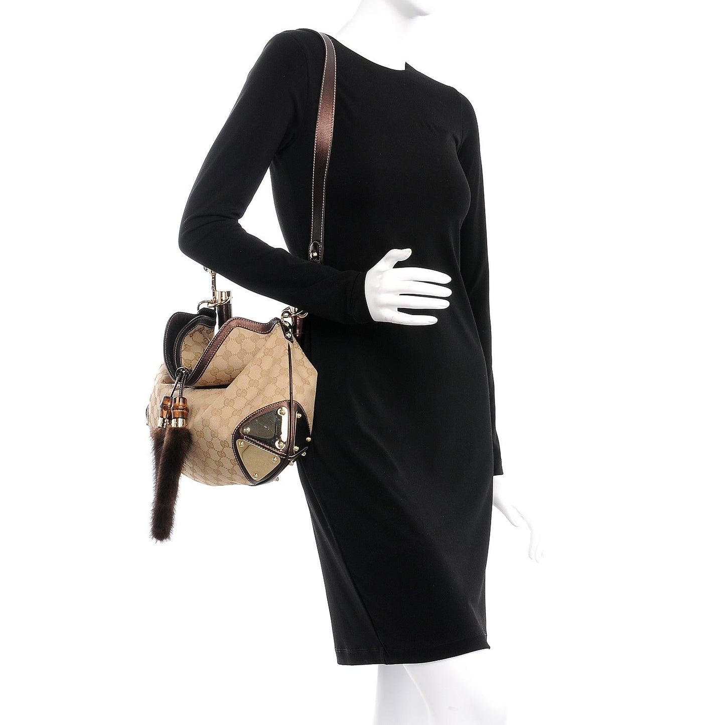 Monogram Mink Indy Small Top Handle Bag Metallic