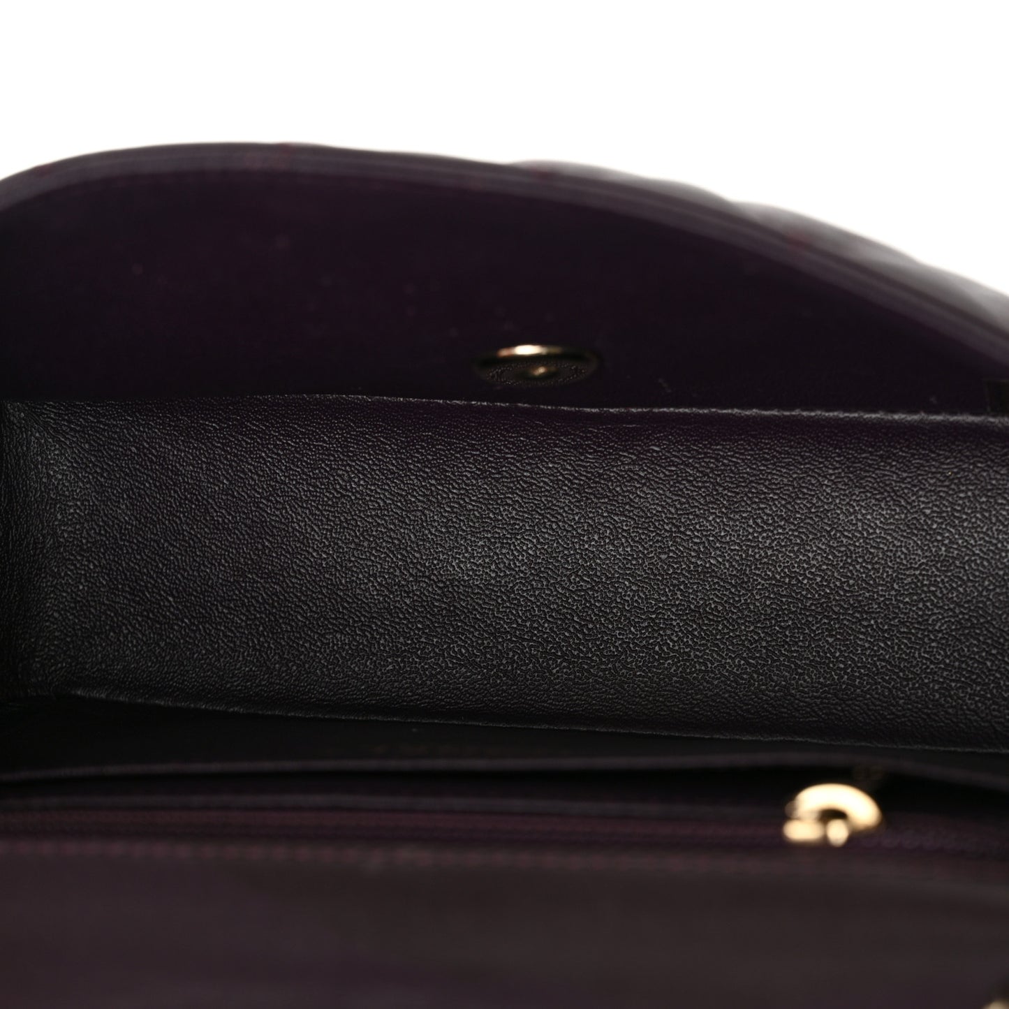 Lambskin Quilted Mini Rectangular Flap Dark Purple