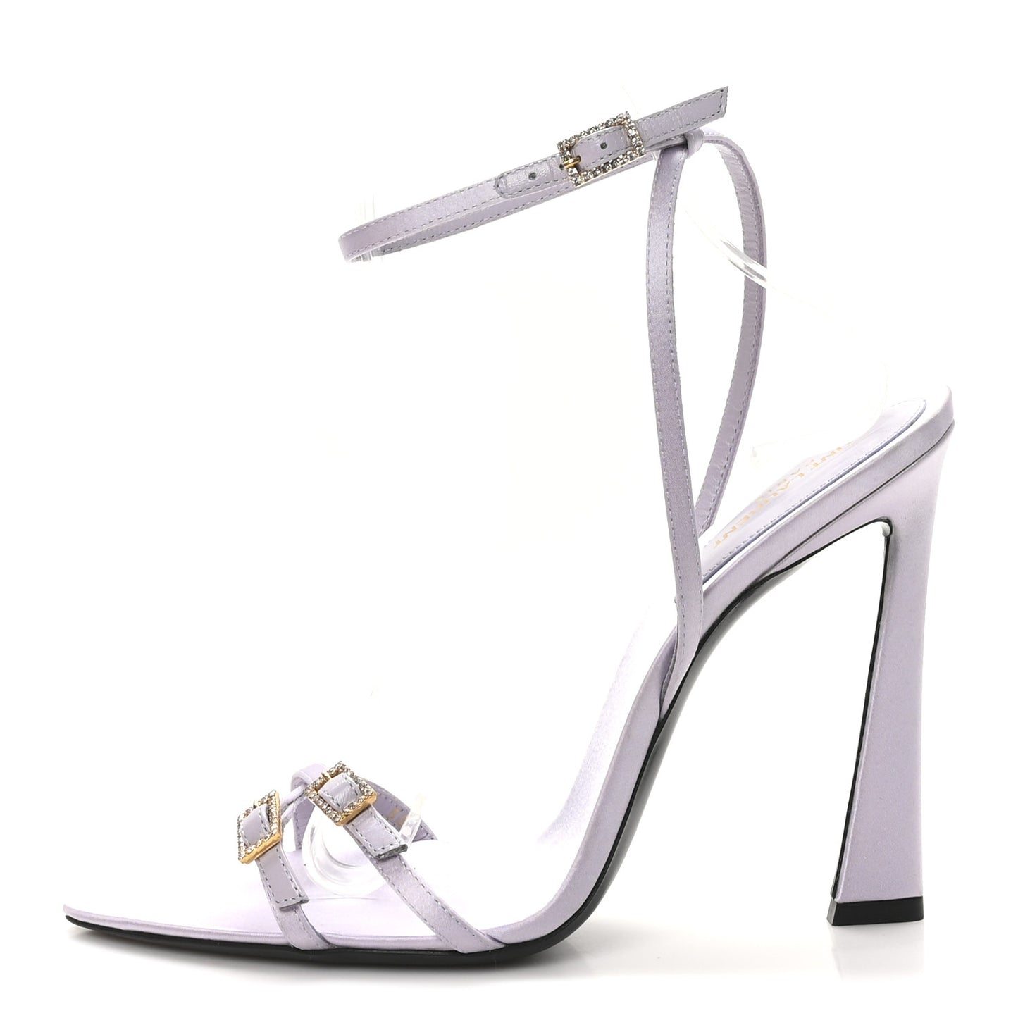 Crepe Satin Crystal New Nuit 110 Sandals 38 Poly Grey