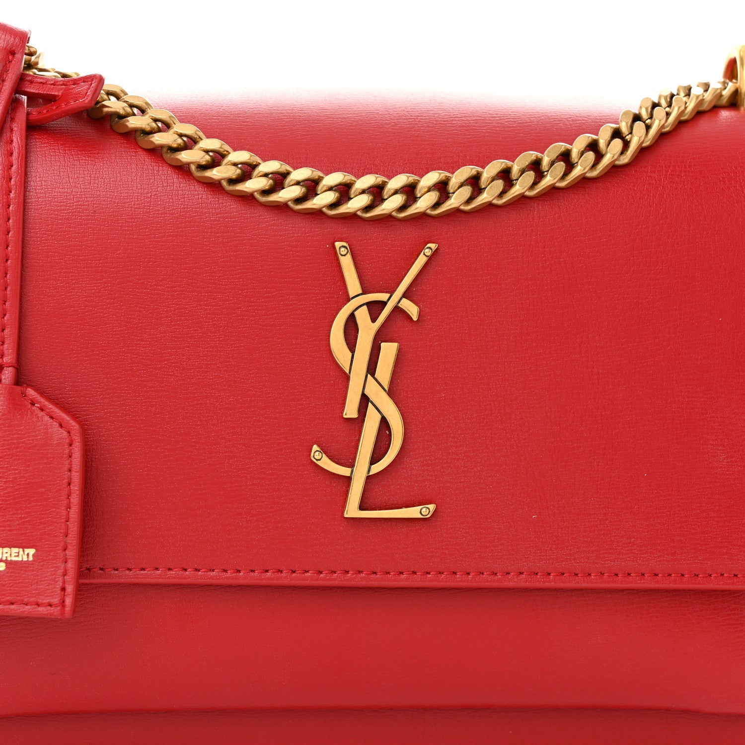 Saint Laurent Calfskin Medium Monogram Sunset Rouge Eros 8 of 11