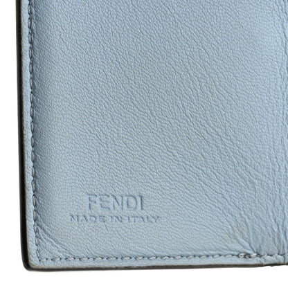 Fendi Nappa Matisse FF Diagonal Embossed Micro Tri-Fold Wallet Azzurro Polvere 6 of 8