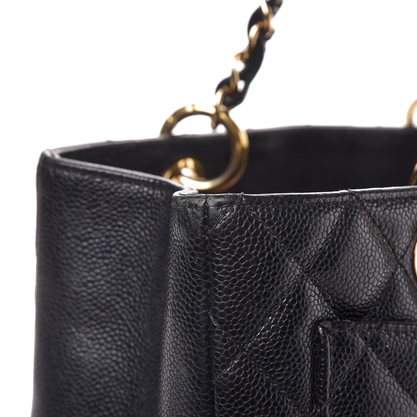 Caviar Quilted Grand Shopping Tote GST Black