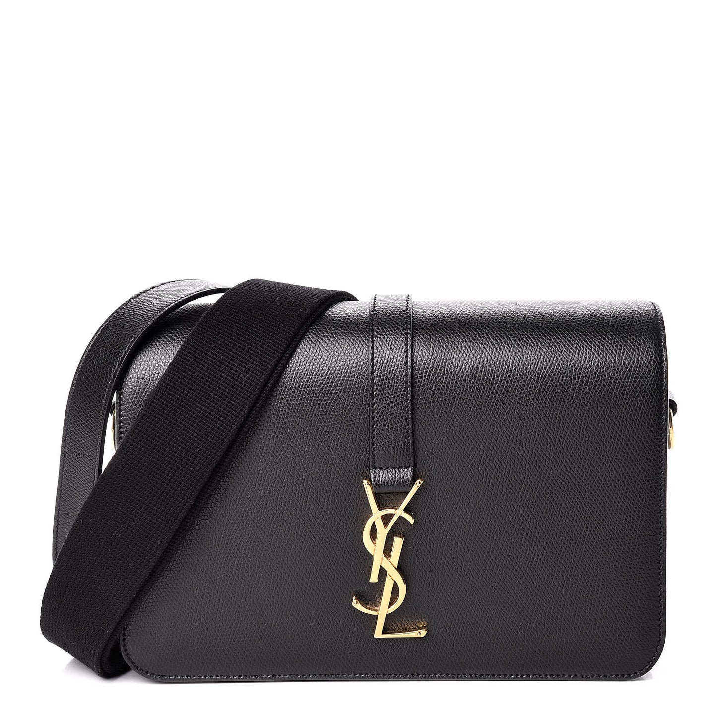 Textured Calfskin Medium Classic Monogram Universite Bag Black