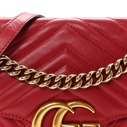 Gucci Calfskin Matelasse Small GG Marmont Shoulder Bag Hibiscus Red 8 of 10