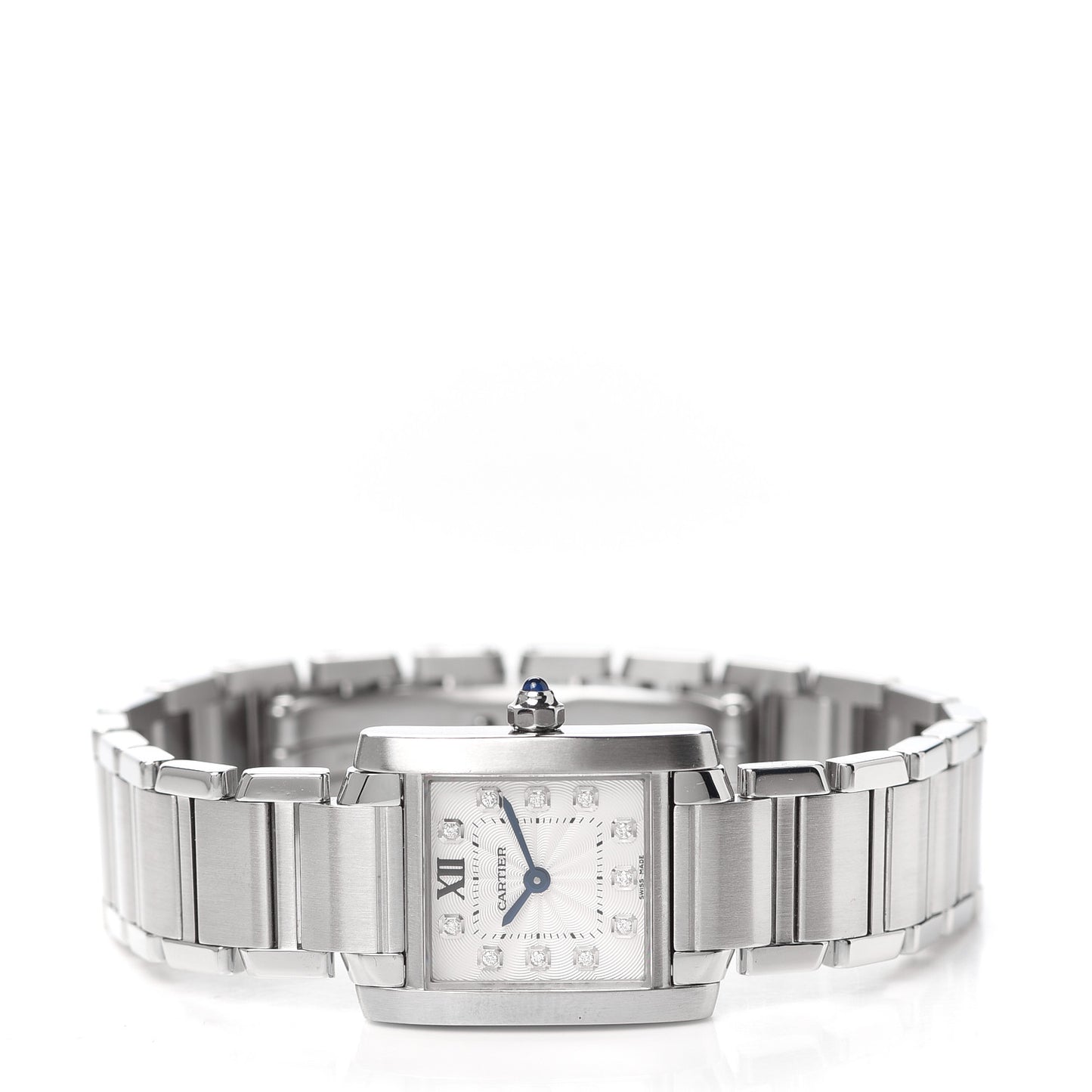 Stainless Steel Diamond 20mm Tank Francaise Quartz Watch
