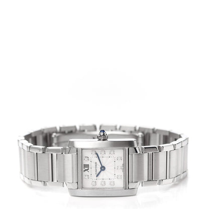 Cartier Stainless Steel Diamond 20mm Tank Francaise Quartz Watch 2 of 6