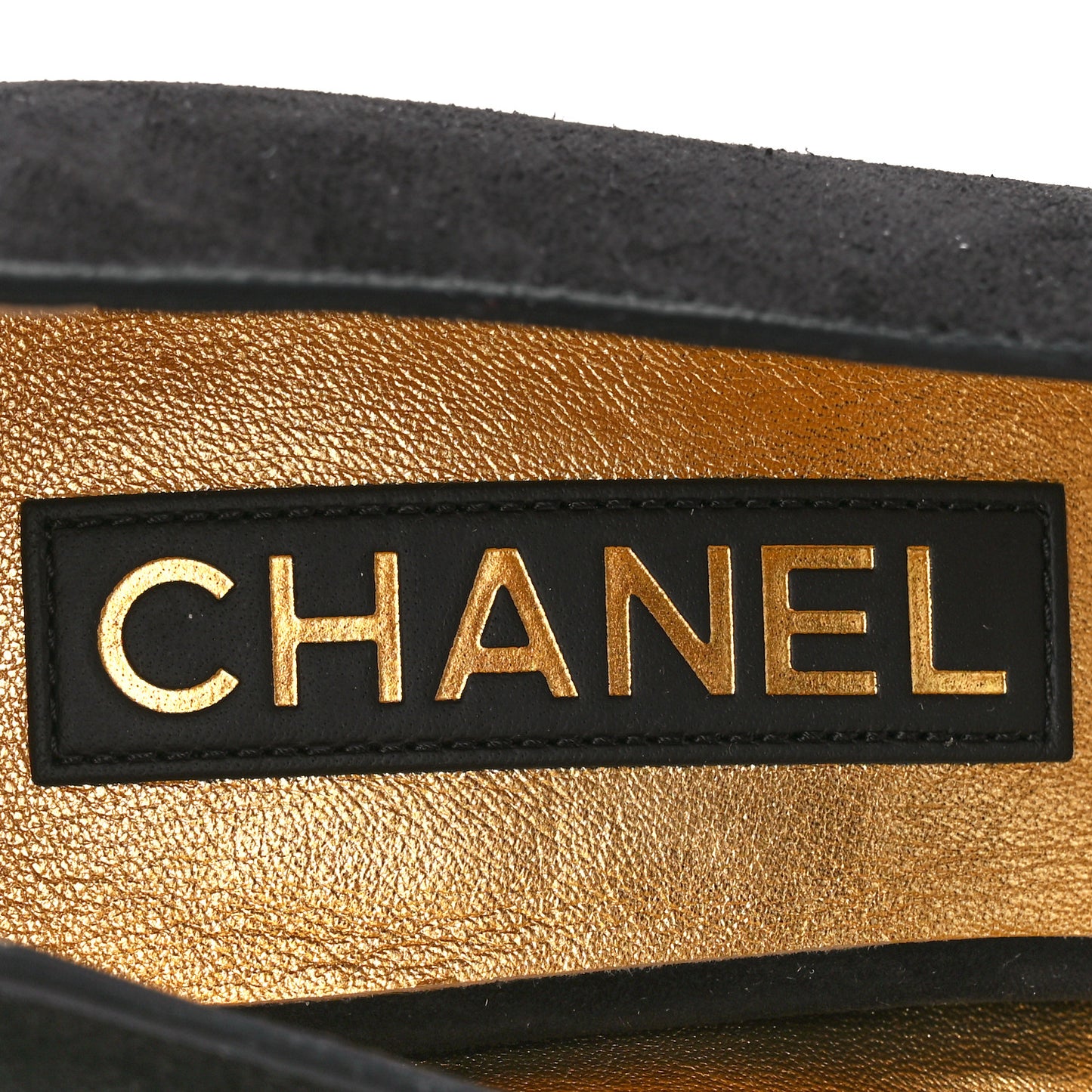 Suede Calfskin Pearl Shamrock CC Sandals 37 Black
