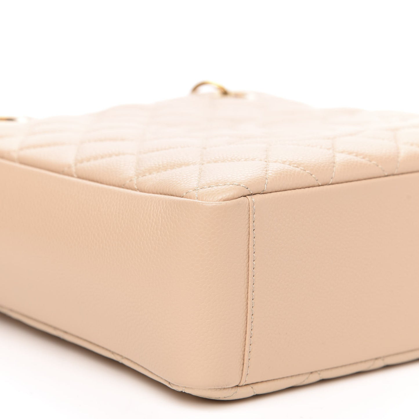 Caviar Quilted Petit Shopping Tote PST Light Beige
