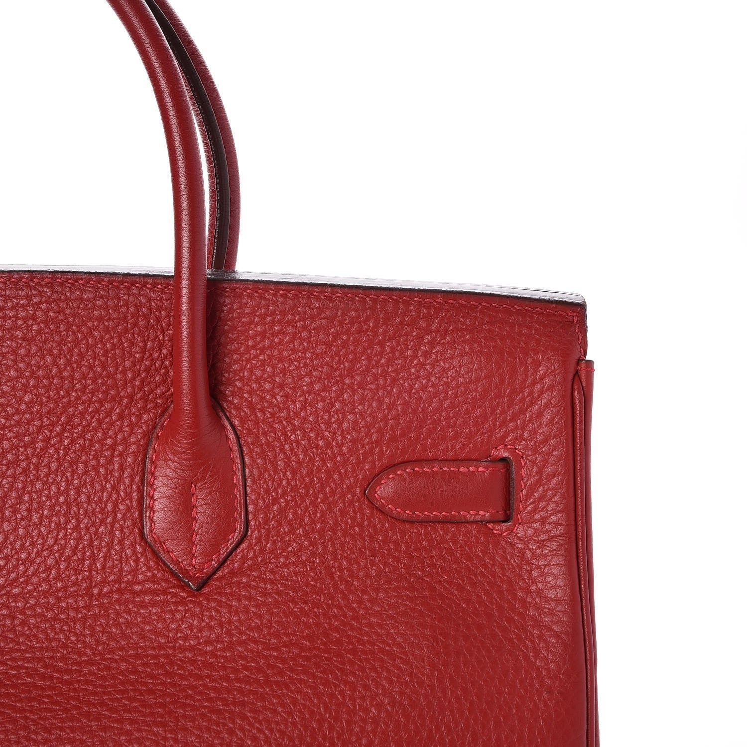 Hermes Taurillon Clemence Birkin 35 Rouge Casaque 27 of 33