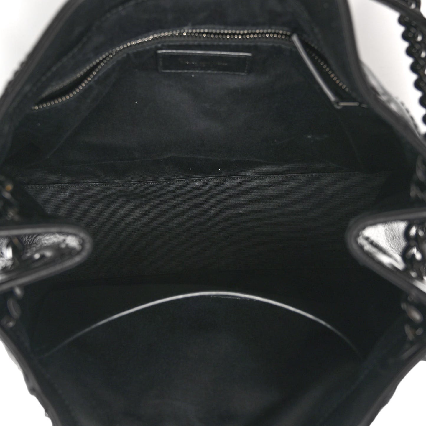 Crinkled Calfskin Matelasse Monogram Medium Niki Shopper Tote Black