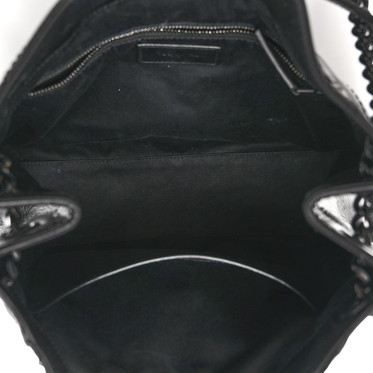 Saint Laurent Crinkled Calfskin Matelasse Monogram Medium Niki Shopper Tote Black 5 of 10