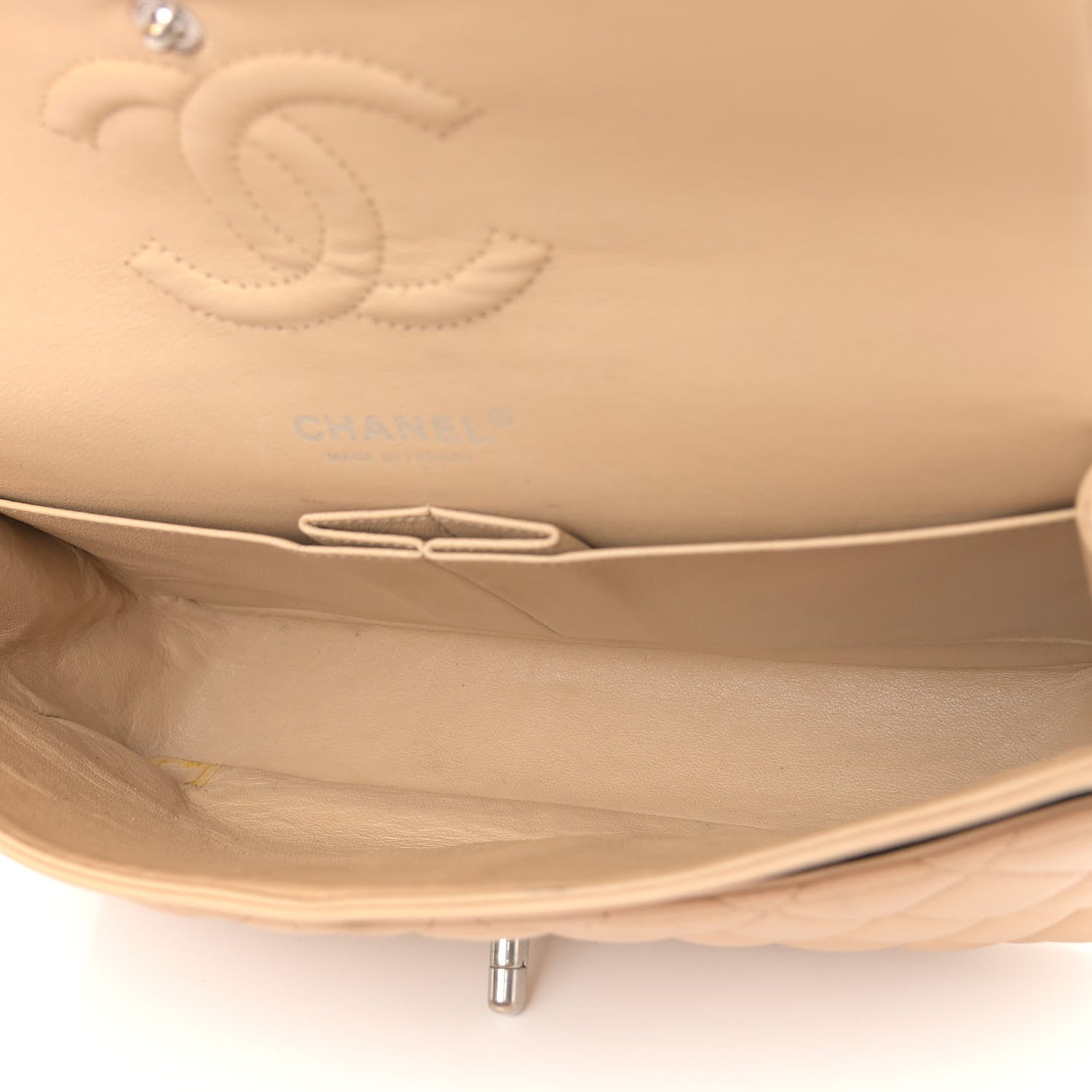 Chanel Lambskin Quilted Medium Double Flap Beige 5 of 16