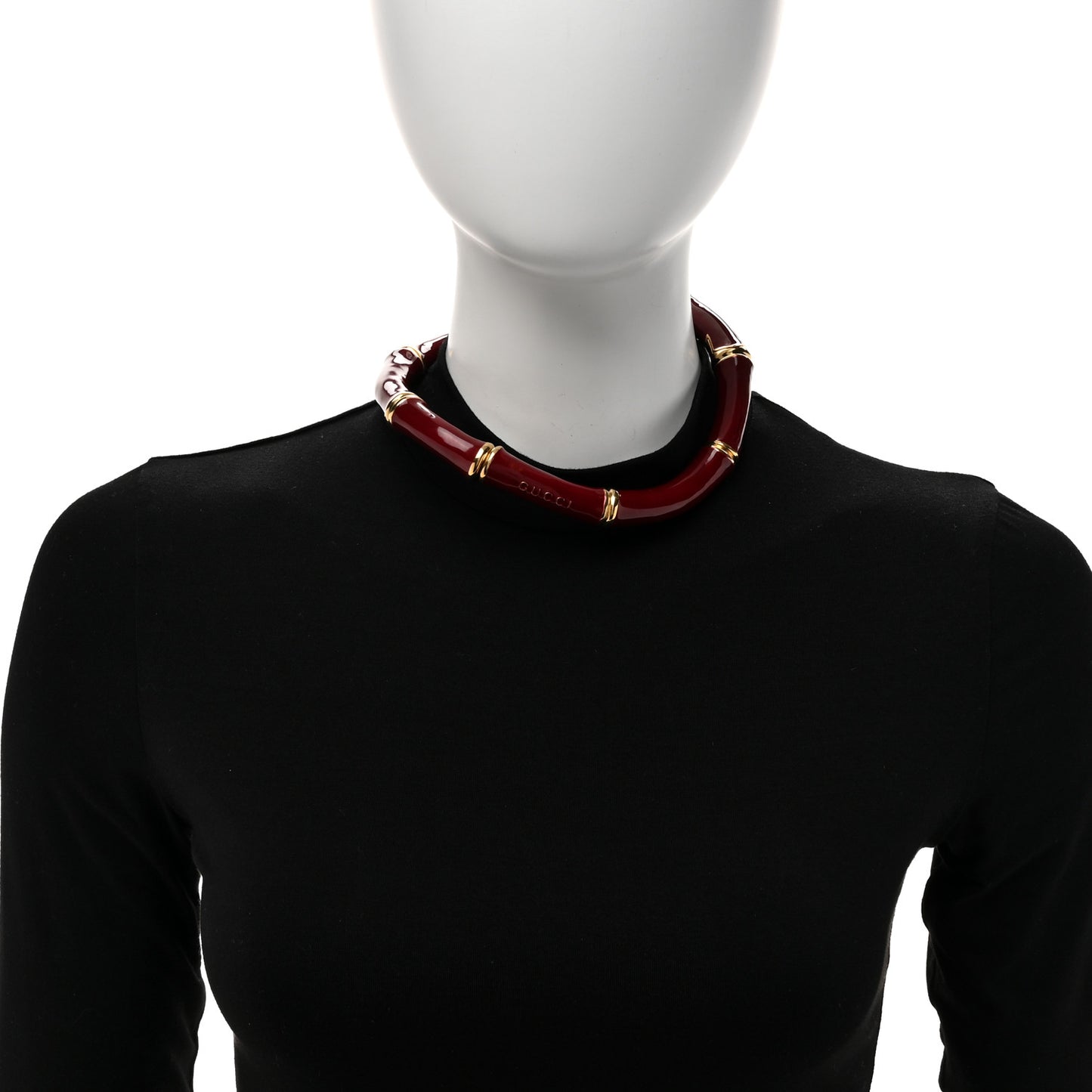 Metal Enamel Bamboo Choker Necklace Rosso Ancora