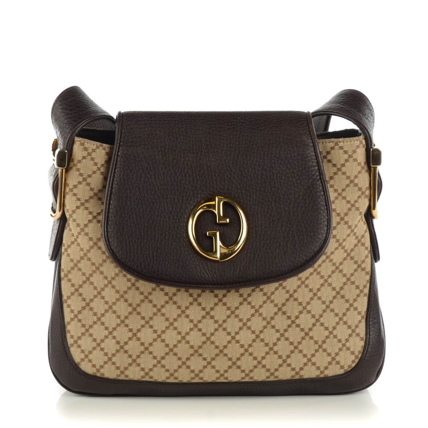 Diamante Cellarius Calfskin Medium 1973 Shoulder Bag Beige Ebony Cocoa