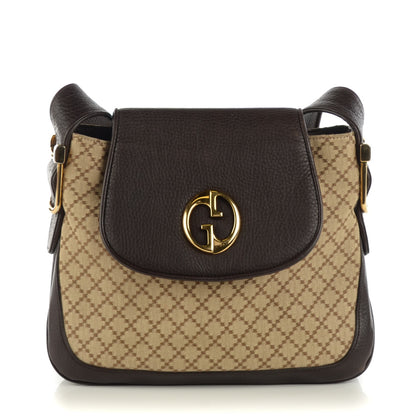 Gucci Diamante Cellarius Calfskin Medium 1973 Shoulder Bag Beige Ebony Cocoa 1 of 7