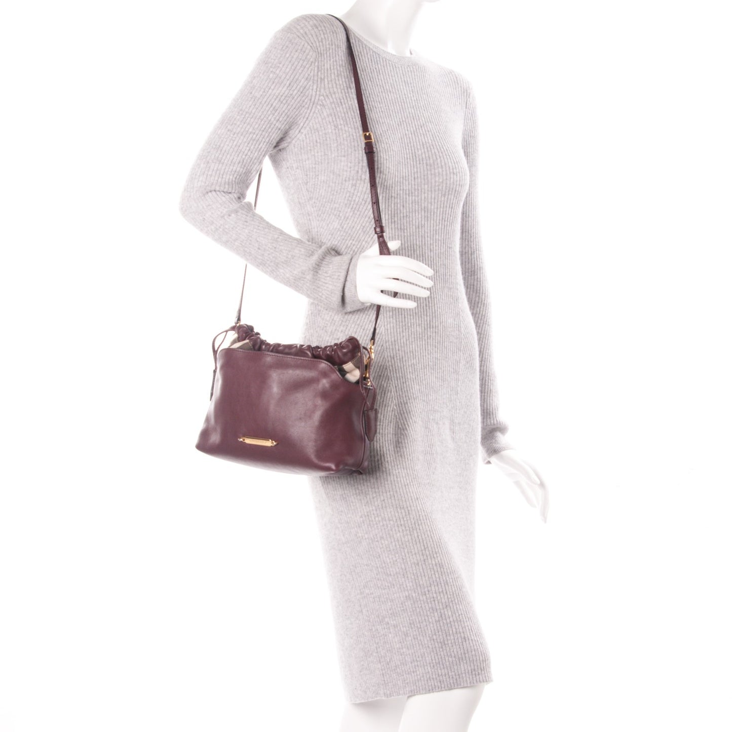 Calfskin House Check Little Crush Deep Claret