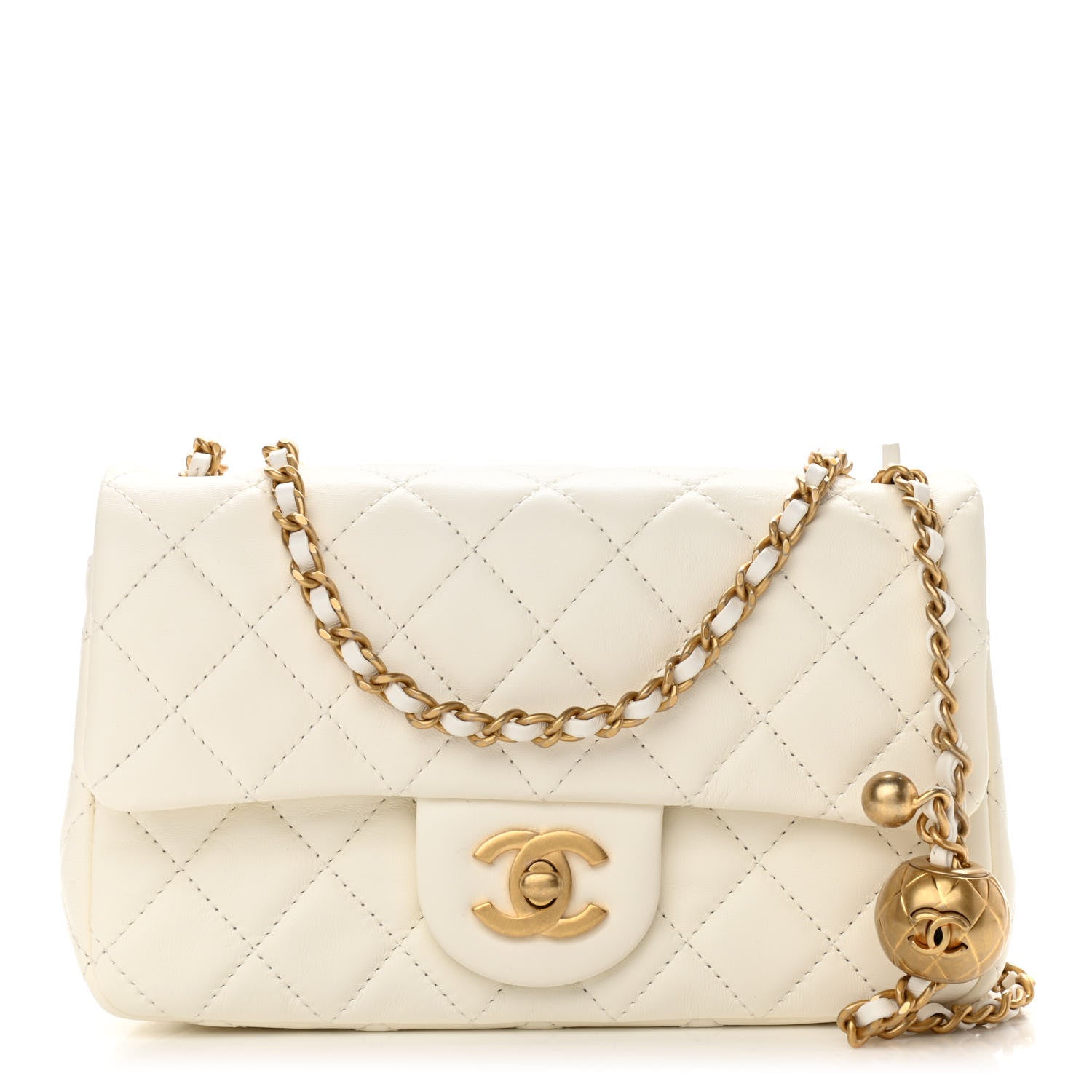 Chanel Lambskin Quilted Mini Rectangular Pearl Crush Flap White 1 of 11