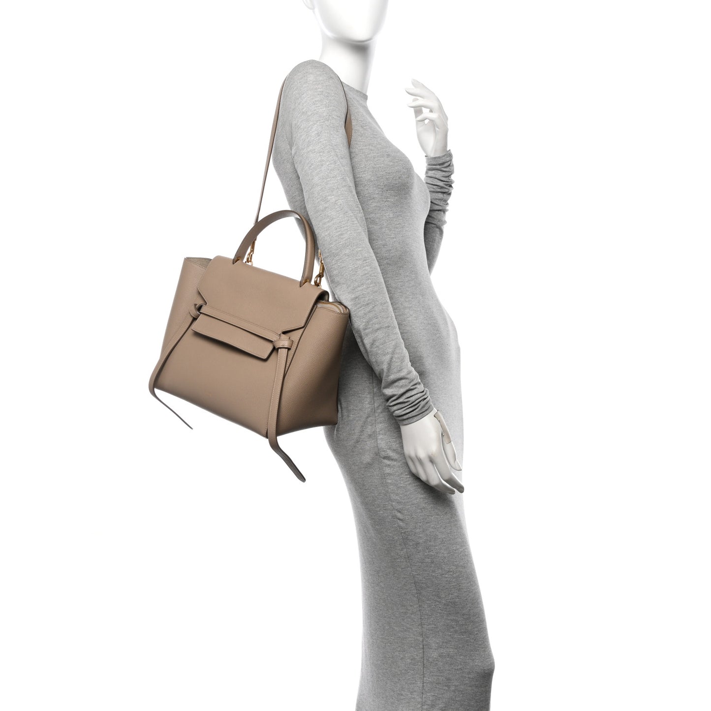 Grained Calfskin Mini Belt Bag Light Taupe