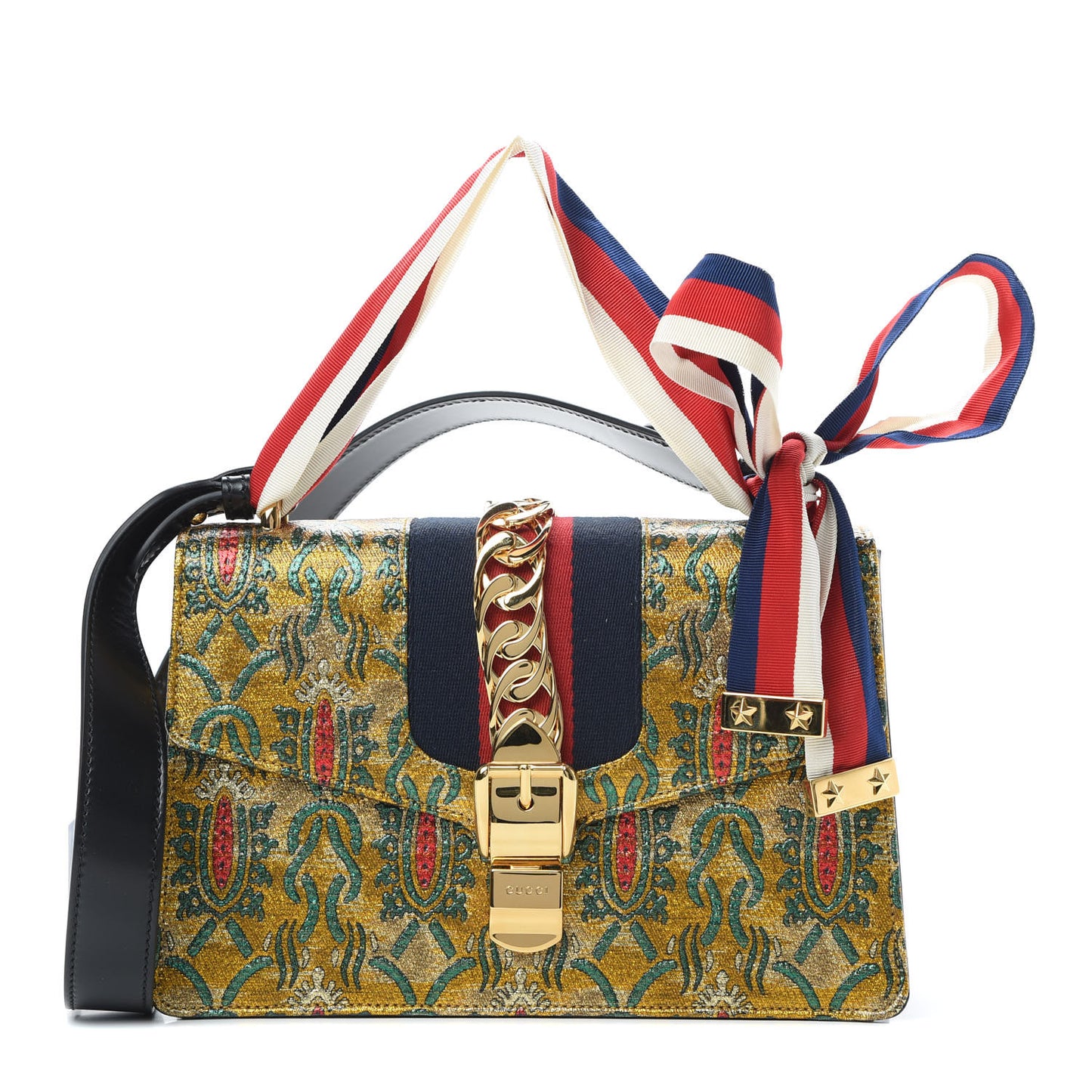 Iridescent Brocade Small Sylvie Shoulder Bag Gold