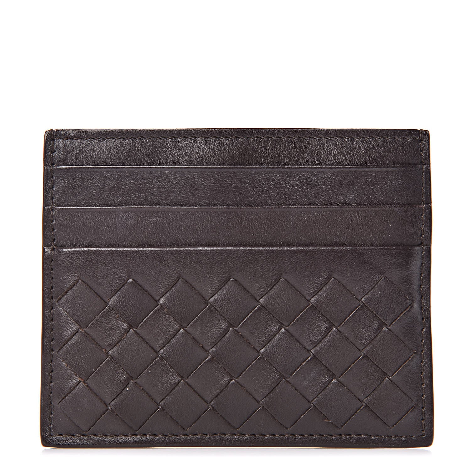 Bottega Veneta Nappa Intrecciato VN Card Case Ebano 1 of 7